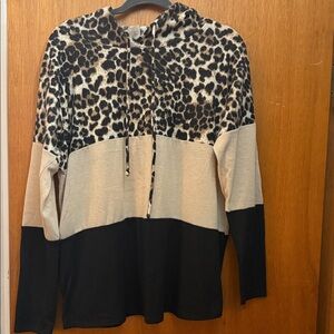 Sew In Love Leopard Patterned Hoodie